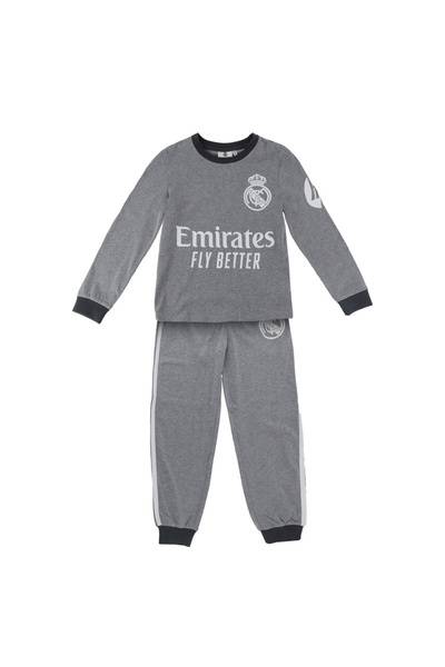 Real Madrid Pijama din bumbac cu mânecă lungă, gri
