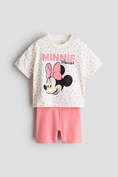 H&M 2 Parçalı Pamuklu ve Baskılı Set