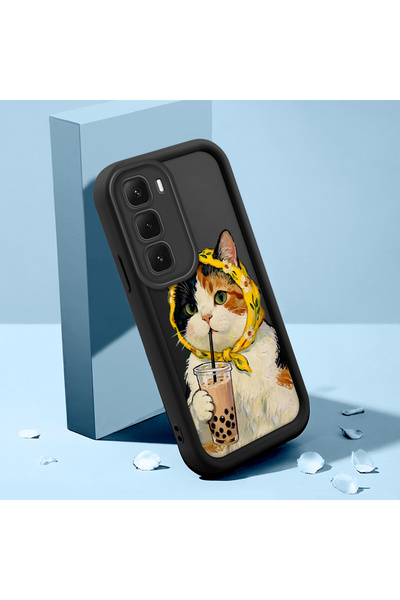 CASEVIBE حافظة هاتف Infinix Hot 60 5G متوافقة مع الشاي بالحليب على شكل قطة من...