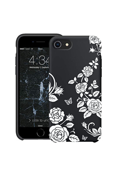 bestcase Υπέρλεπτη Θήκη για Apple iPhone SE 3 / SE 2 / 8 / 7, Φλοράλ - Μαύρο ...