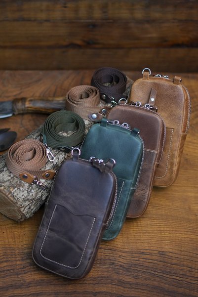 Bolt Leather Genuine Leather Crossbody Bag with Phone Compartment