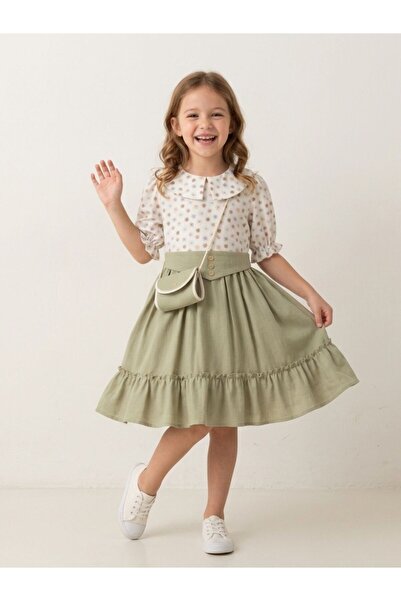 Cherrys Bebek Με φλοράλ μοτίβο Φόρεμα για κορίτσια Τσάντα ετών