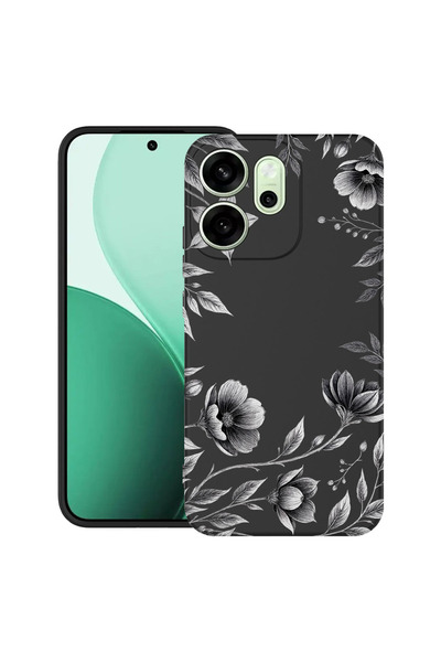 bestcase Υπέρλεπτη Θήκη για OPPO Reno14 F / FS, Μαύρο Φλοράλ, 2100009 B 2035