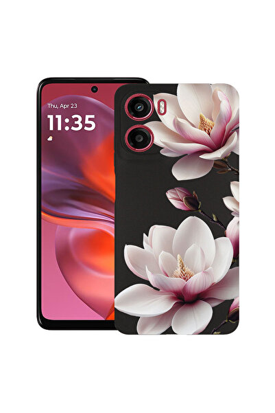 bestcase Υπέρλεπτη Θήκη για Motorola Moto G05 / Moto E15, Φλοράλ - Ροζ Μανόλι...