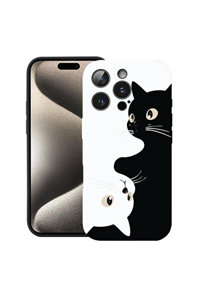 bestcase Υπέρλεπτη Θήκη για Apple iPhone 16 Pro, Μαύρες & Λευκές Γάτες, 31377...