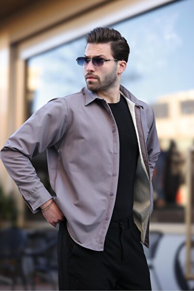 Madmext Ανδρικό πουκάμισο από καπνιστό φλις E6759