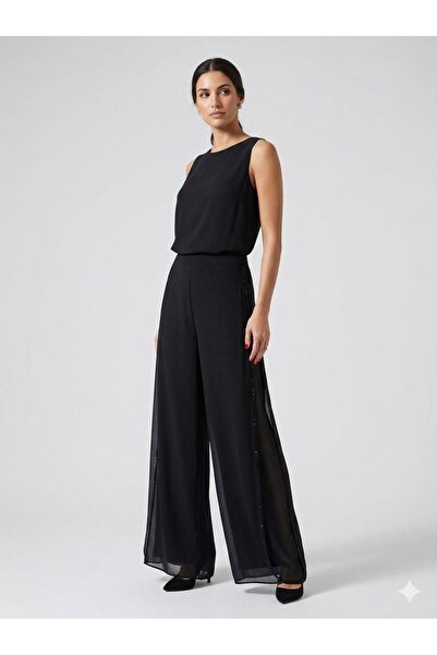 centilmen Alba Dalida Chiffon Detailed Pants with Stones on the Sides 51301