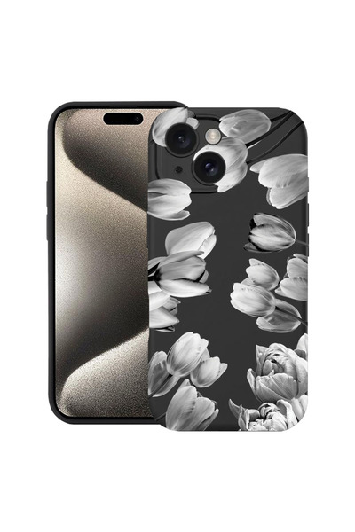 bestcase Husă Ultra Subțire pentru Apple iPhone 13, Florală - Lalea Neagră, 2...