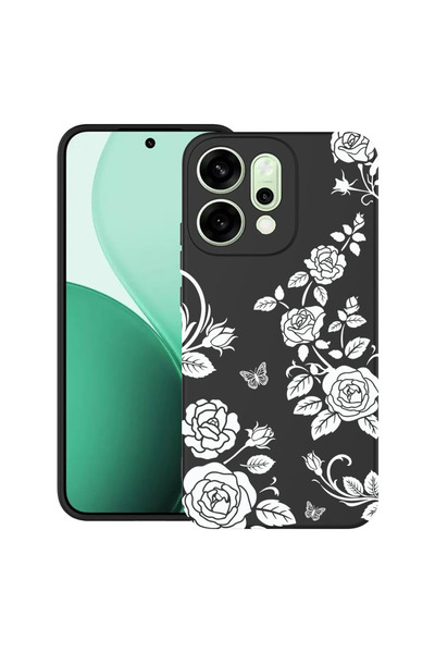 bestcase Υπέρλεπτη Θήκη για OPPO Reno14, Φλοράλ - Μαύρο Τριαντάφυλλο, 2082899...
