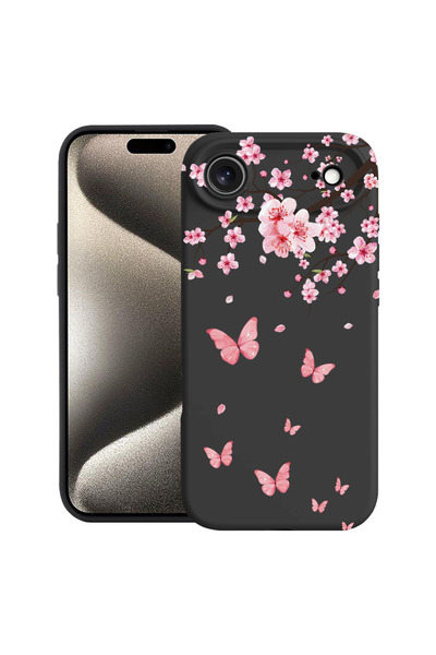 bestcase Υπέρλεπτη Θήκη για Apple iPhone 17 Air, Ροζ Άνθη Κερασιάς & Πεταλούδ...