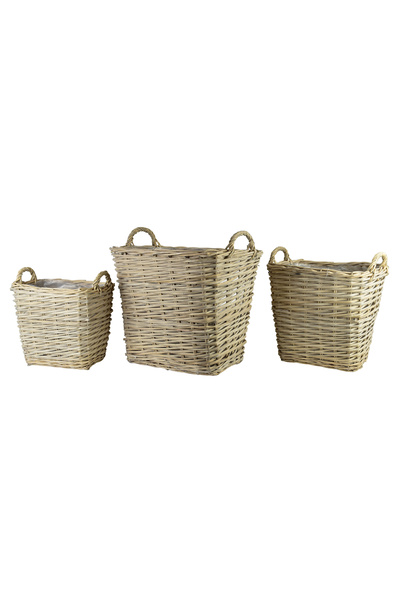 MONDEX Set 3 huse din răchită GUSTAV 56x42x46/43x42x40/32x23x21 cm
