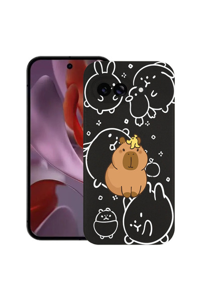 bestcase Husă Ultra Subțire pentru Google Pixel 9a, Capibara Kawaii cu desene...