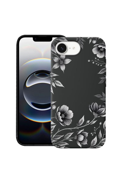 bestcase Husă Ultra Subțire pentru Apple iPhone 16e / iPhone 17e, Negru Flora...