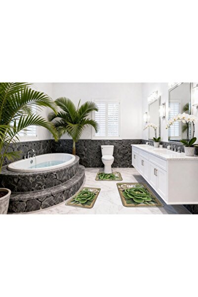 Royal 3-piece non-slip bath mat set (1 pc 60x90 cm, 1 pc 60x45 cm, 1 pc 60x45)