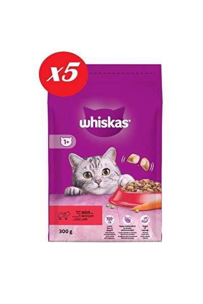 Whiskas Biftekli Havuçlu Kuru Kedi Maması 300 Gr Set 5'li