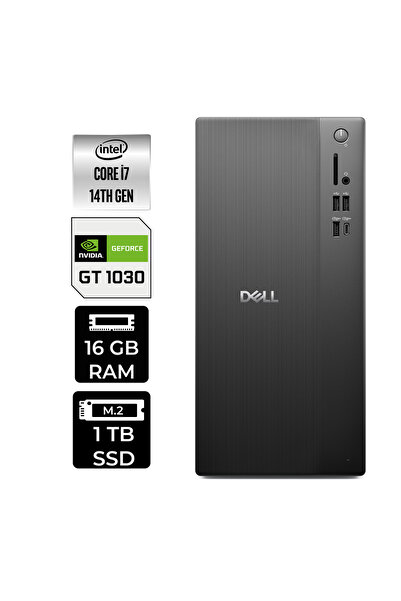 Dell Pro Tower ECT1250 i7 14700 16GB 1TB SSD GT1030/4GB W11H Masaüstü Bilgisayar