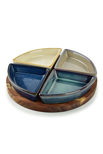 MONDEX MODERN kitchen tray with 4 bowls 13.5x9.5x3cm (21.5x1.5cm) capacity 95ml