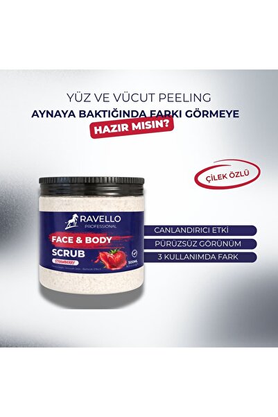 RAVELLO Erkek Cilt ve Vücut Bakım Peelingi Çilek Özlü Canlandırıcı Etki