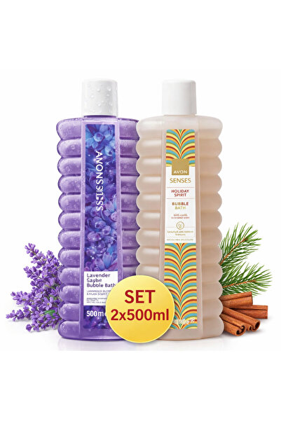 AVON Set spumante de baie 2x500 ml Lavanda si Holiday Spirit Caramel si Vanilie