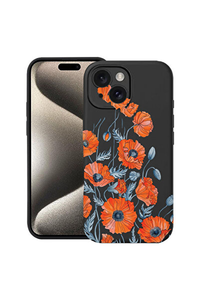bestcase Husă Ultra Subțire pentru Apple iPhone 14, Florală - Poppy Minimalis...