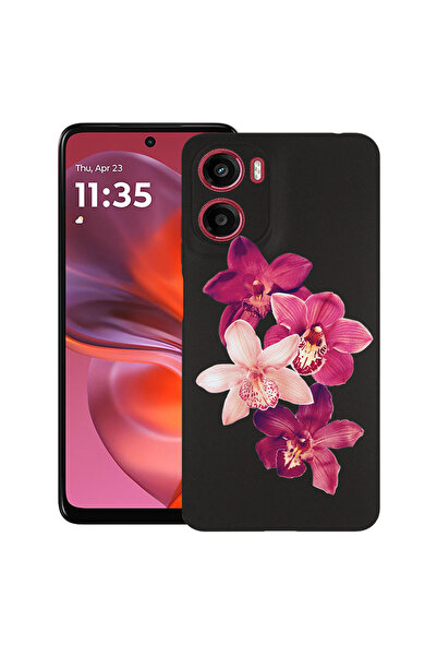 bestcase Υπέρλεπτη Θήκη για Motorola Moto G05 / Moto E15, Φλοράλ - Κόκκινη Ορ...