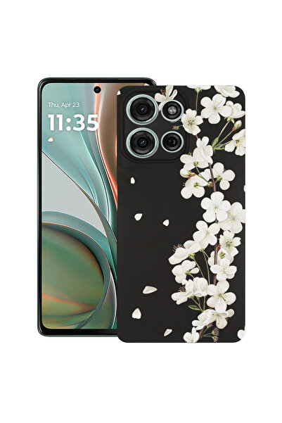 bestcase Υπέρλεπτη Θήκη για Motorola Edge 50 Neo, Φλοράλ - Αισθητικό Λευκό Άν...