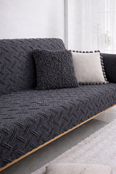 Shopyteks Κάλυμμα καναπέ από σενίλ 170x210 με μοντέρνο σχέδιο, φιλικό προς τα...