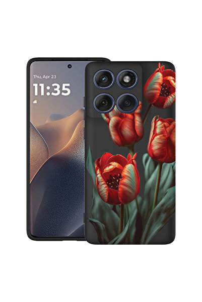 bestcase Υπέρλεπτη Θήκη για Motorola Edge 60 Pro, Φλοράλ - Κόκκινη Τουλίπα, 2...