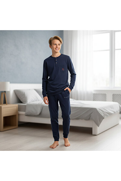 BONBON Young Men's Cotton Navy Blue Color Pajama Set Al007 V1 Bb2436