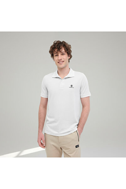 lumberjack Tricou alb cu guler polo pentru bărbați Mb Ct461 Sherman