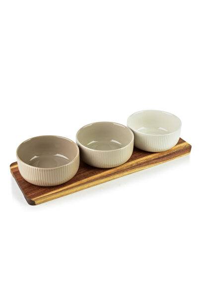 MONDEX MODERN KITCHEN platter with 3 bowls 10x10x4.5cm (32x11x1.2cm) 210ml