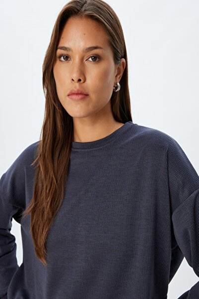 Koton Lacivert Kadın  Sweatshirt 5WAK10063EK