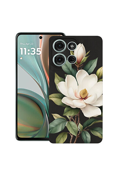 bestcase Υπέρλεπτη Θήκη για Motorola Edge 50 Neo, Φλοράλ - Λευκή Μανόλια, 190...