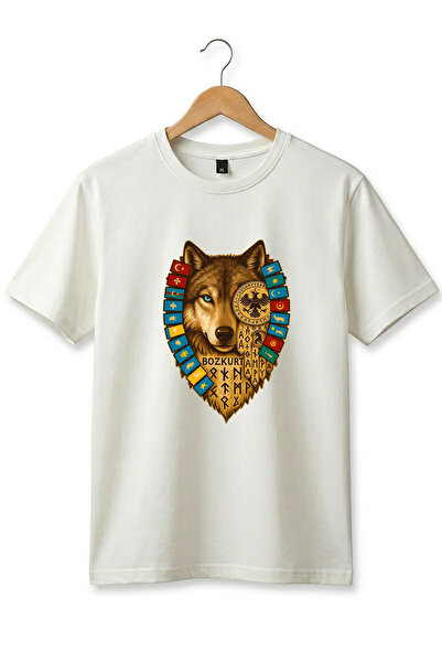 WİDİ Μπλουζάκι Bozkurt Göktürk Alphabet και σημαίες των Τουρκικών Πολιτειών μ...