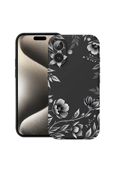 bestcase Υπέρλεπτη Θήκη για Apple iPhone 16, Μαύρο Φλοράλ, 3137742 B 2035