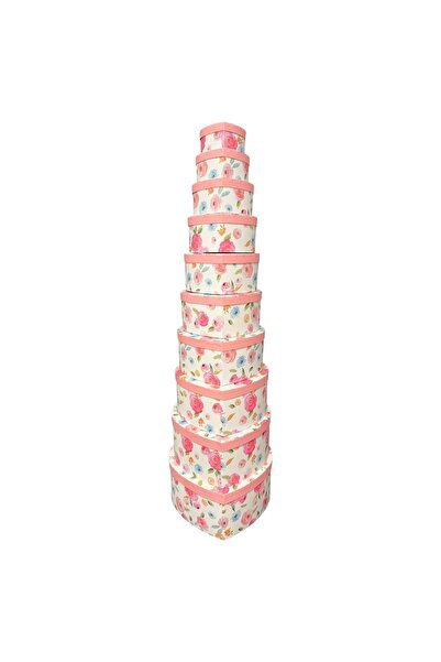 AFO Set 10 Cutii Inima Bujori Multicolor