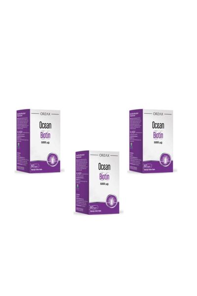 Orzax Ocean biotin 5000 mcg 60 capsule pack of 3