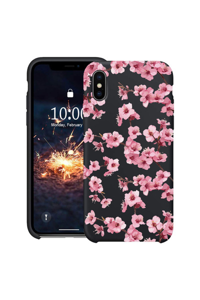bestcase Υπέρλεπτη Θήκη για Apple iPhone XS / X, Φλοράλ - Αισθητικό Ροζ Κεράσ...