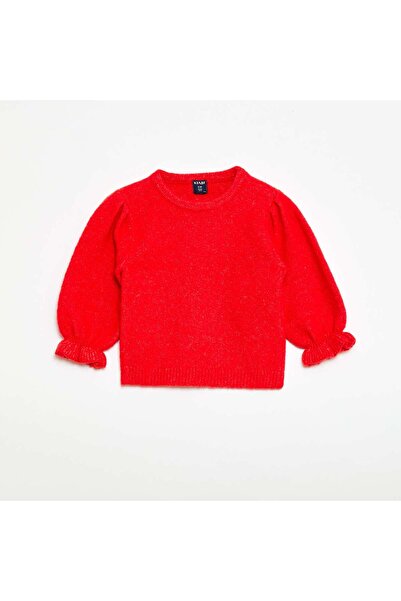 KIABI Warm Balloon Sleeve Sweater RED