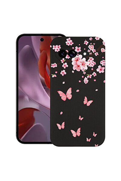 bestcase Υπέρλεπτη Θήκη για Google Pixel 9a, Ροζ Άνθη Κερασιάς & Πεταλούδες, ...