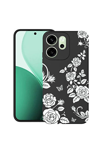 bestcase Υπέρλεπτη Θήκη για OPPO Reno14 F / FS, Φλοράλ - Μαύρο Τριαντάφυλλο, ...