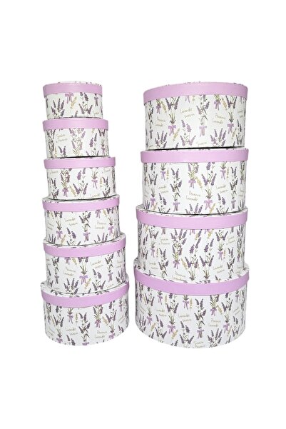 AFO Σετ 10 Στρογγυλά Κουτιά Εποχής Λεβάντας