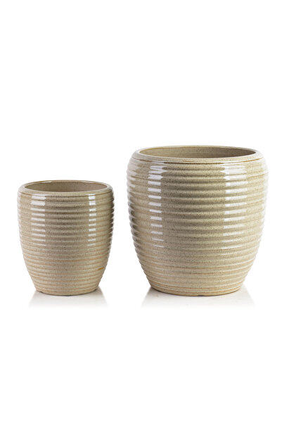 MONDEX NEVA Set of 2 ceramic lids 30.5x30.5x30.5cm 20.5x20.5x23cm