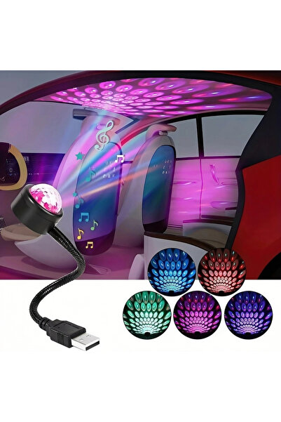 Yenimiyeni USB Sese Duyarlı 8 Farklı Mod Işıklı LED Atmosfer Işığı Ambiyans A...