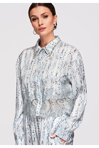 OMBRE Women's Elegant Shirt OW-SH-E0017 Blue