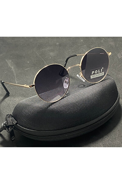 POLI Στρογγυλά γυαλιά ηλίου με χρυσό μεταλλικό σκελετό, Ρετρό Σχέδιο, Μοντέρν...