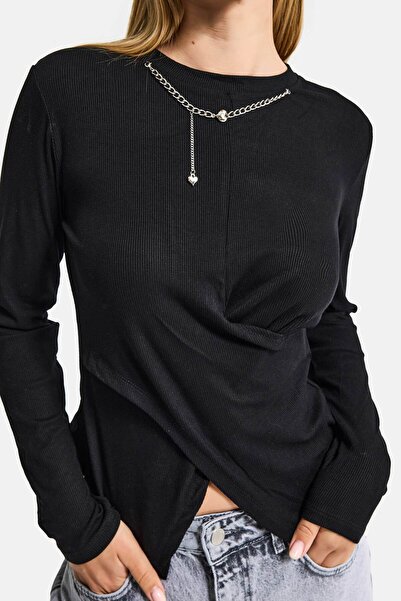 it's basic Women's Black Color W5 Asymmetrical Cutout Body with Pendant Acces...