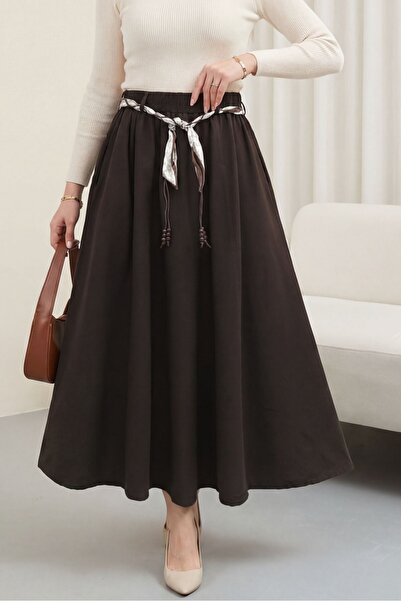 HİJABAYA Λινή φούστα με ελαστική μέση, ζώνη και τσέπες