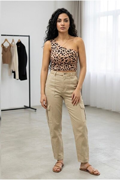 FİTGO Ασύμμετρη μπλούζα με έναν ώμο - Μπουστιέρα