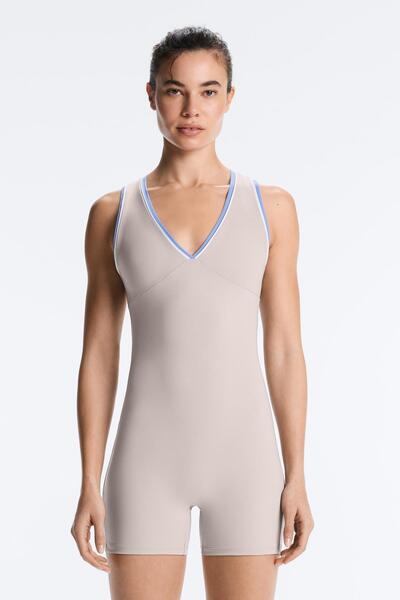 Oysho Compressive kontrast kısa tulum